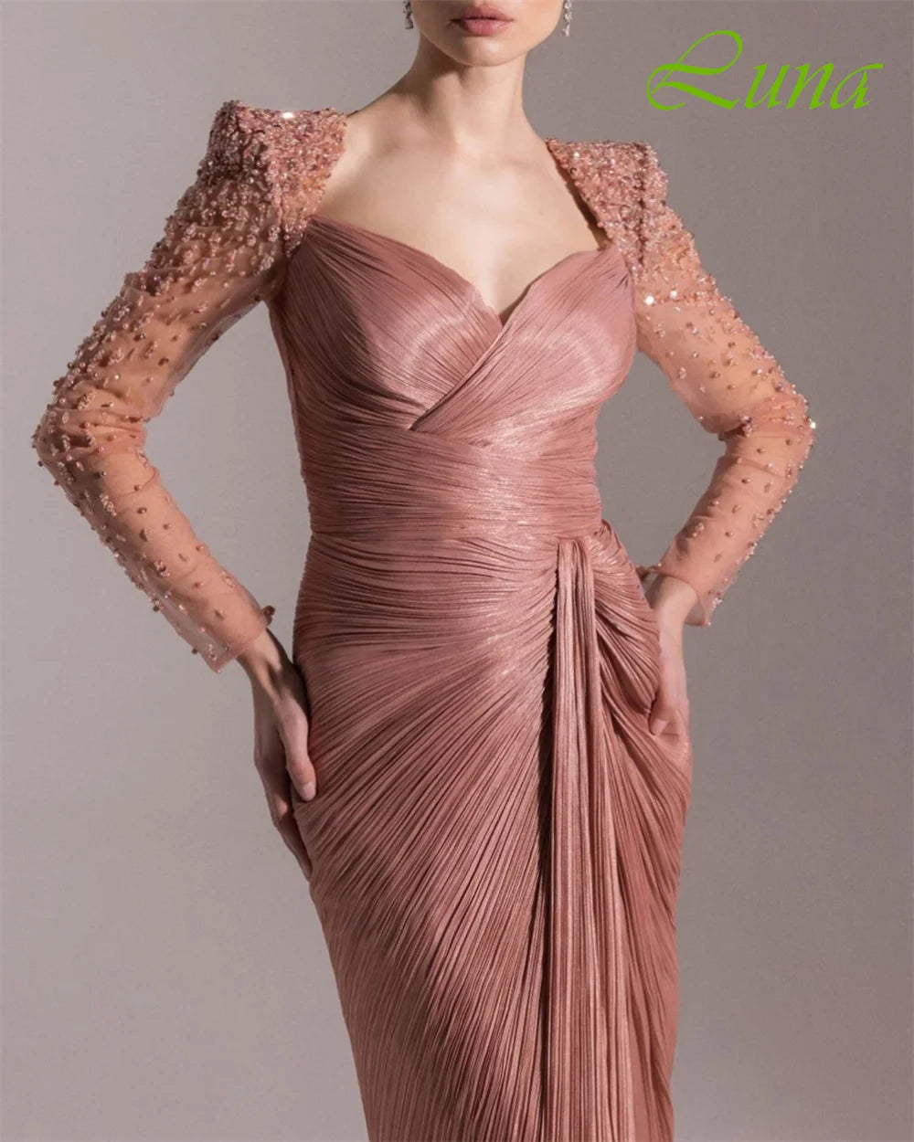 Customized Exquisite Cap Sleeve Sleeveless Evening Dress High Quality Chiffon Prom Dresses Temperament Crystal Party Gowns