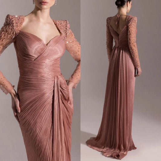 Customized Exquisite Cap Sleeve Sleeveless Evening Dress High Quality Chiffon Prom Dresses Temperament Crystal Party Gowns
