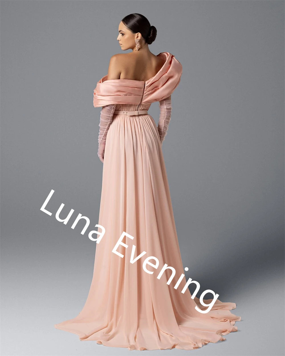 Customized  High Quality Pink Chiffon Evening Dress One Shoulder Sleeveless Bespoke Occasion Gowns Belt Homecoming Dres