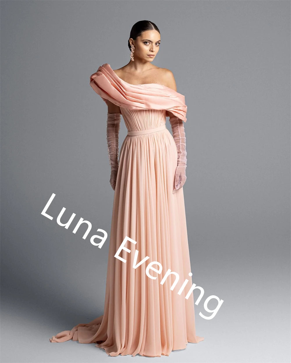 Customized  High Quality Pink Chiffon Evening Dress One Shoulder Sleeveless Bespoke Occasion Gowns Belt Homecoming Dres